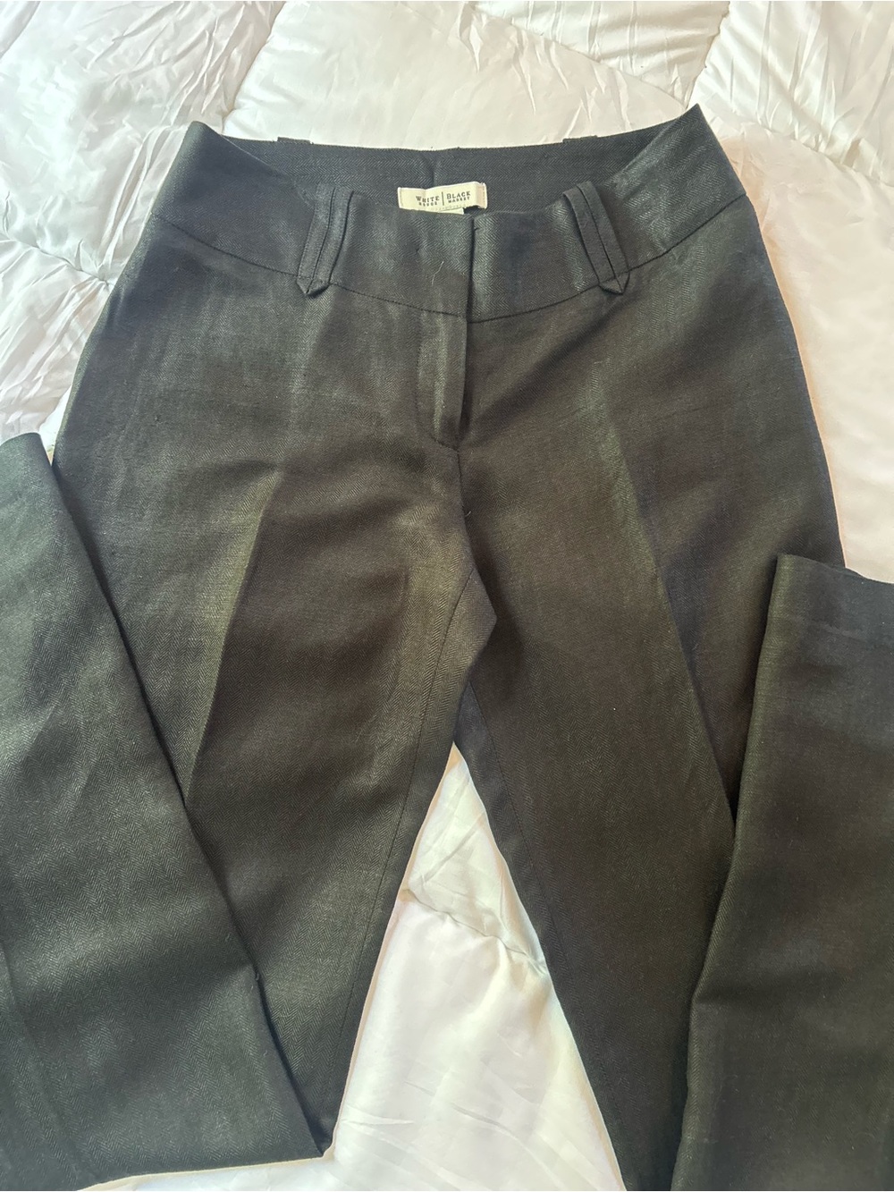 White House Black Market Black Tailored Wide leg Dress Trousers - Picture 3 of 13